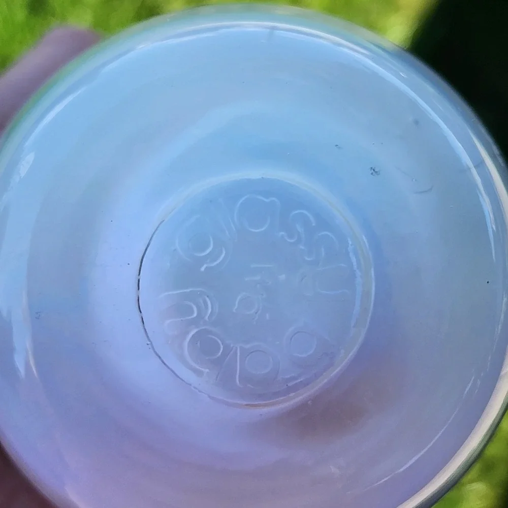 Glassybaby Hoda White Hand Blown Glass Votive Candle Holder Etched Boeing Logo
